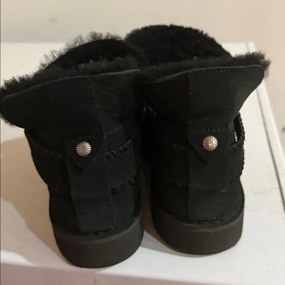 UGG Kids Black Suede Boots